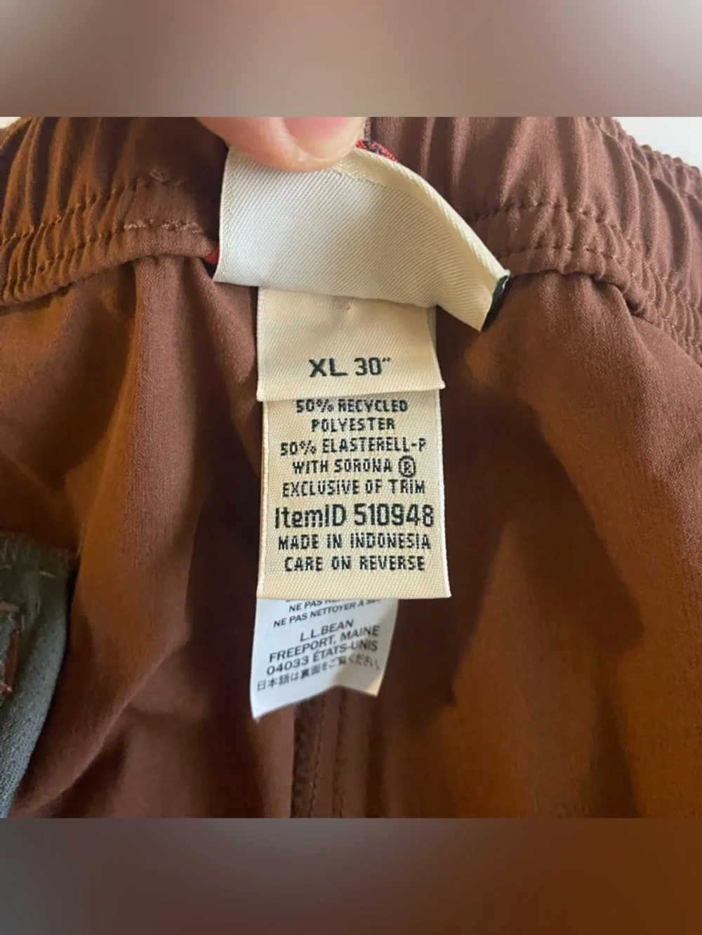 LL Bean Multisport Hike Pants Men XL 30” Woven Outdoor Trail Gorp Drawstring